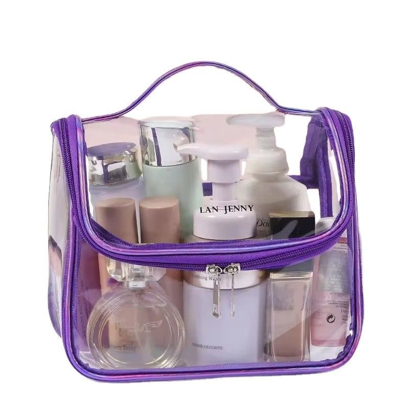 Commercialiser des produits de beauté transparents pour les voyages toilettes en PVC sac cosmétique sur mesure pour les voyages