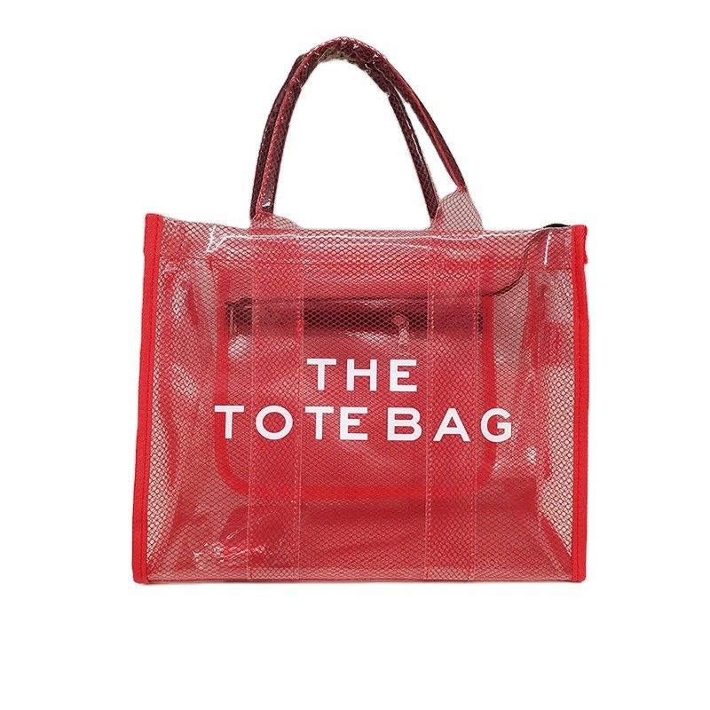 Toutes les saisons mode style grande capacité imprimé pliable transparent sac de shopping en PVC
