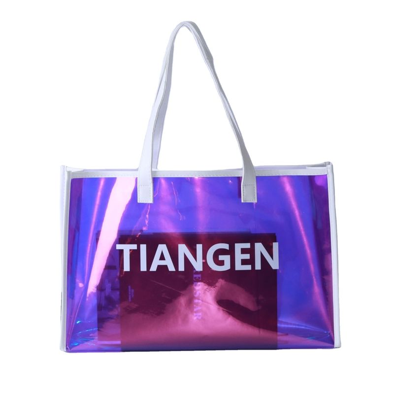 Sac en gelée PVC transparent sac de mode holographique épaule de magasinage sac en plastique pour femmes