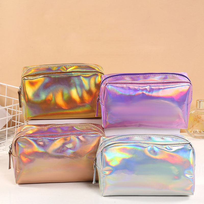 Sac en cuir laser en PU sur mesure Cas de crayon, pinceau étanche, sac de maquillage, sac cosmétique