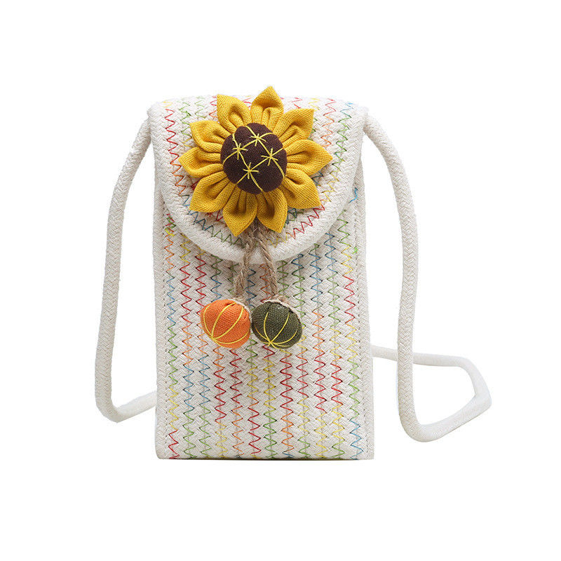 Sac tissé fleur épaule crossbody sac de femme pour couleur personnalisée et vacances à la plage