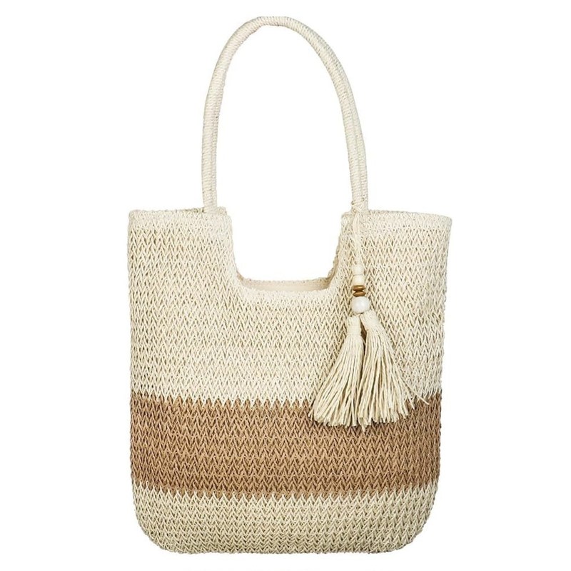 Sacs à paille raffia d'été OEM / ODM Acceptable pour les dames de mode Sac de plage à crochet