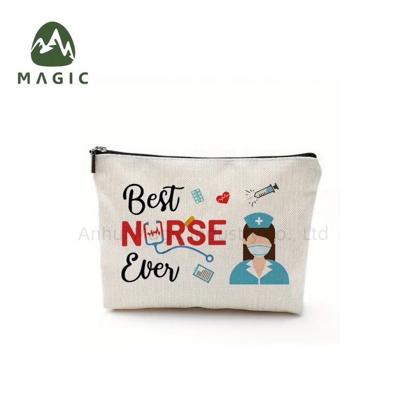Logo personnalisé sac de rangement imprimé toilette maquillage de voyage sac de toilette recyclable sac cosmétique en coton