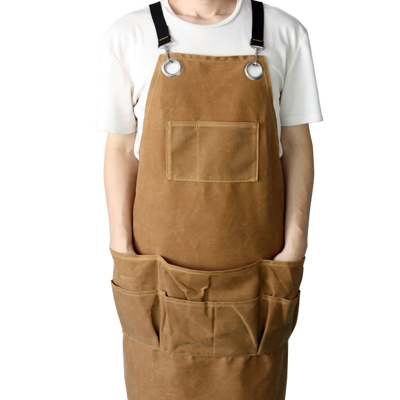 Logo personnalisé imprimé toile Chef coton cire tablier travail lourd cuisine tablier bar