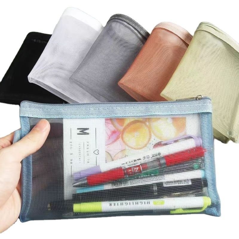 La vie quotidienne de l'école Sacs en maille personnalisés Sacs de maquillage Organisation de voyages cosmétiques Sacs de rangement