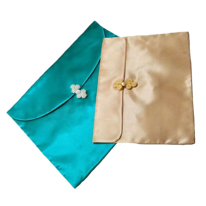 Sac enveloppe satiné élégant pour logo personnalisé Flip sac à poussière Perruque sous-vêtements écharpe emballage
