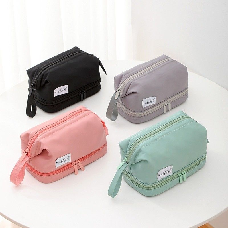 Logo personnalisé imprimé Eco Friendly Vanity Case Velvet Zipper pouch pour le maquillage cosmétique