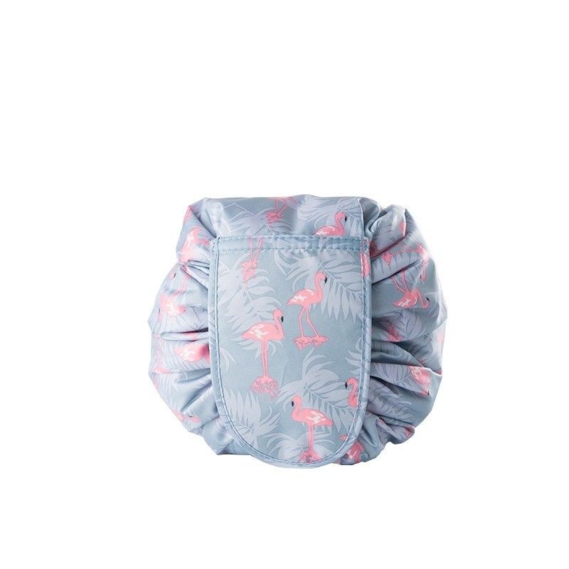 Commodité personnalisée couleur imperméable à l'eau pliable à corde à tirer sac de maquillage en toile pour les cosmétiques
