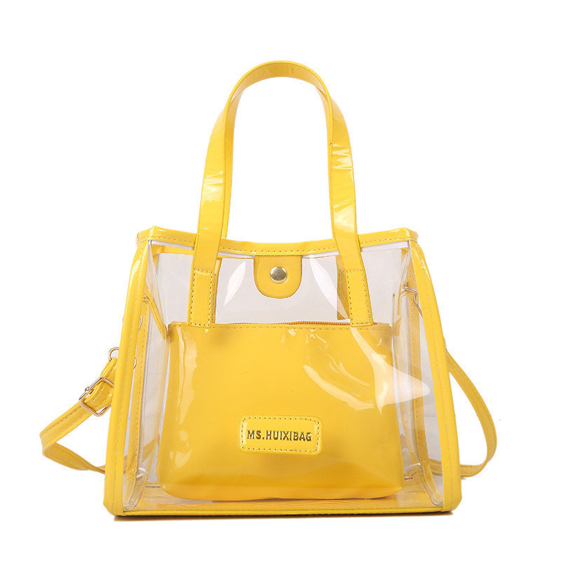 Couche en nylon acceptable OEM/ODM Sac à dos en PVC transparent avec poignée de couleur