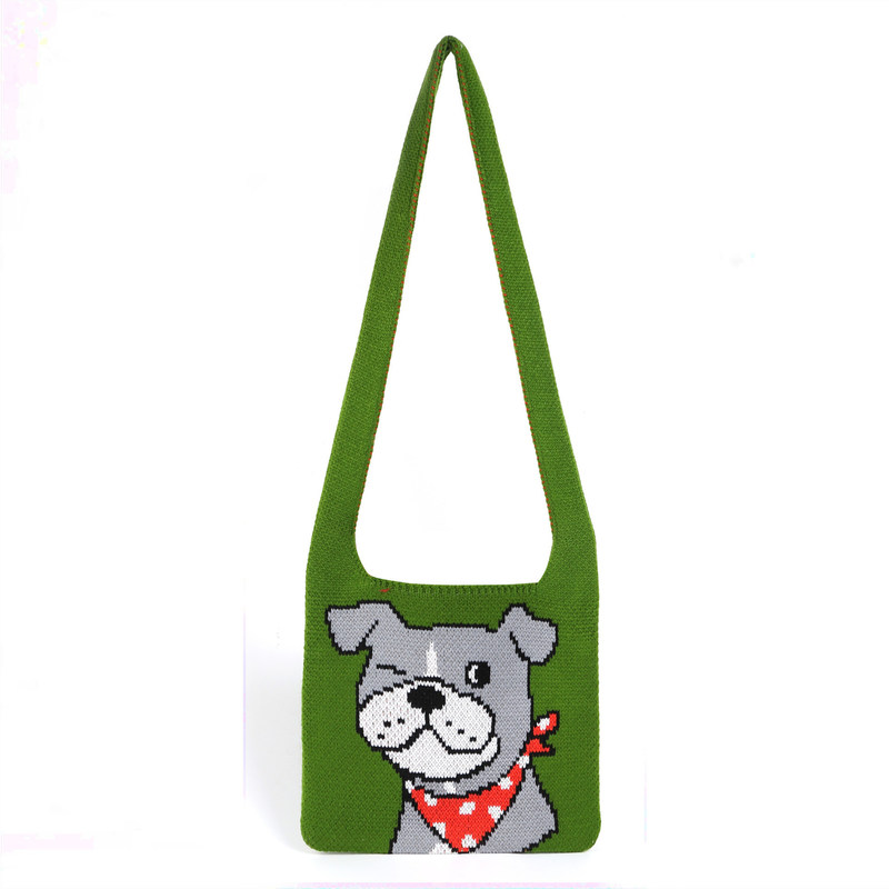 Sac à tricoter fait à la main à la peau claire à l' arrière tissé en néoprène en pou pour taille moyenne