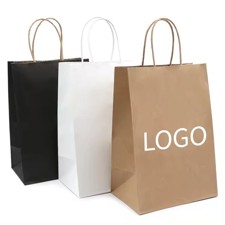 Sacs cadeaux en papier à poignée tordue avec logo imprimé et accepté OEM/ODM
