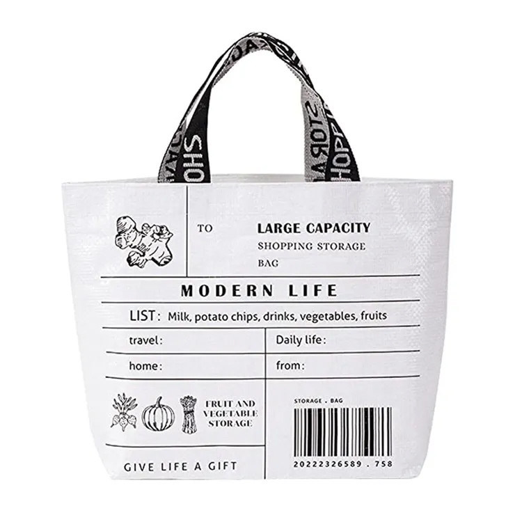 Sac de magasinage personnalisé à la main avec couleur personnalisée et logo multicolore