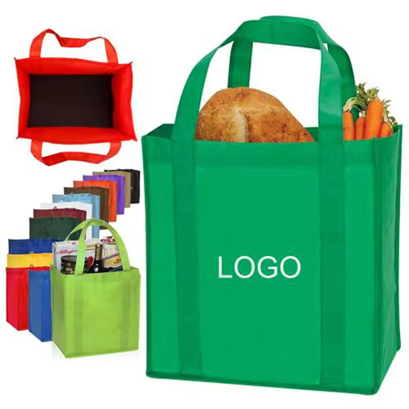 Logo personnalisé imprimé Sacs à soupes non tissés réutilisables pour le transfert de chaleur de l'épicerie