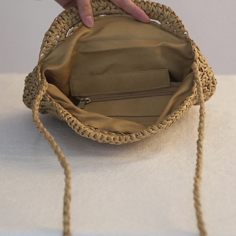 Sacs de plage en papier recyclés en paille Cord Crossbody Sacs d'épaule Logo Logo personnalisé