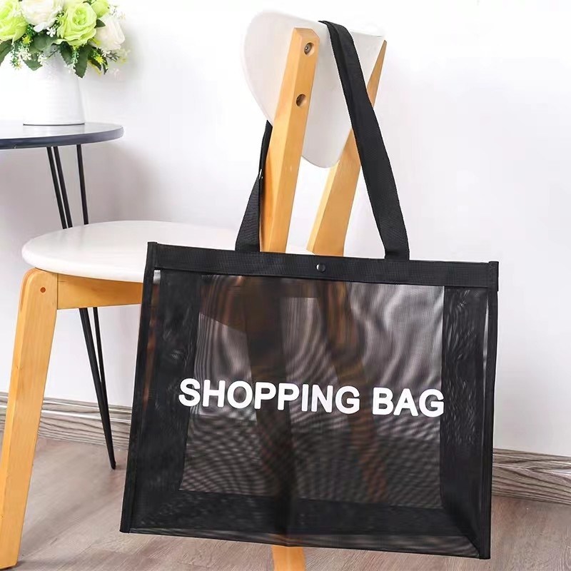 Logo personnalisé Stockage réutilisable Marché de l'épicerie Expédition Recyclé Beach Net Mesh Tote Bag