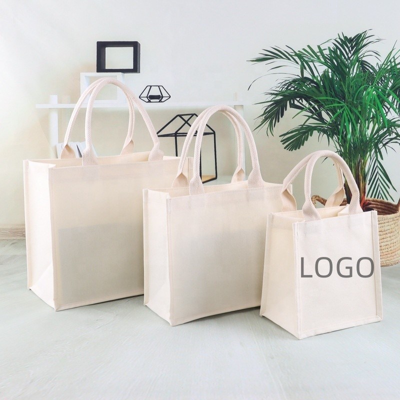 Outlet Blanc Logo personnalisé imprimé sur toile Sacs de coton pour la vie scolaire quotidienne