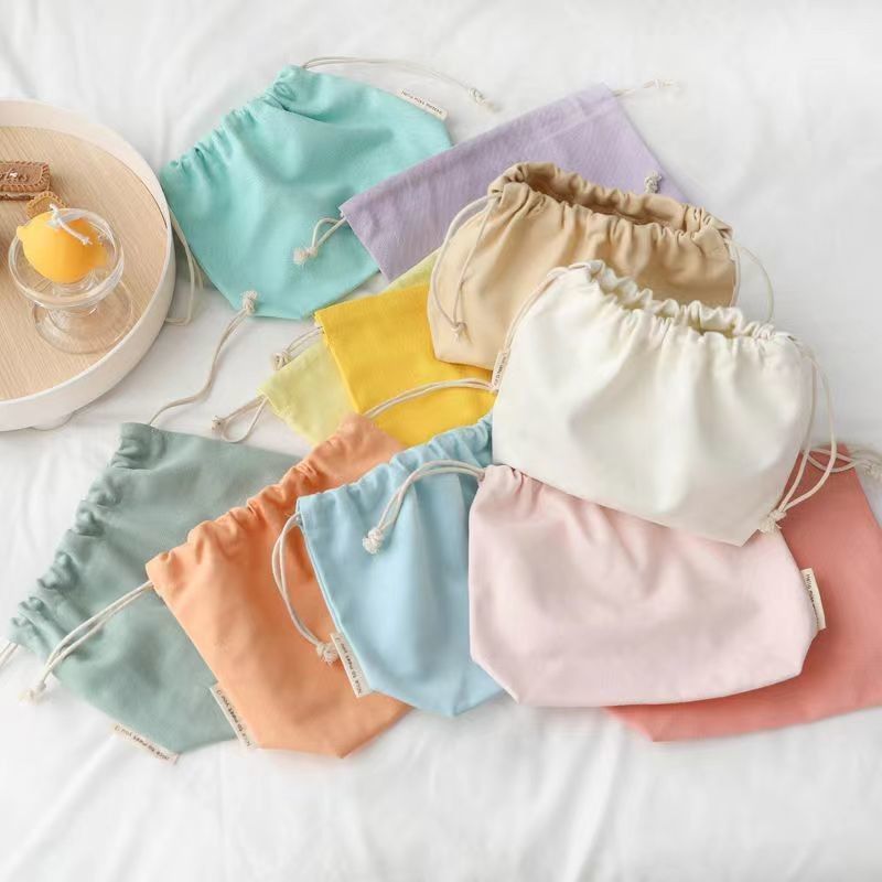 Sacs à cordes en coton organique en toile de tissu pour emballage