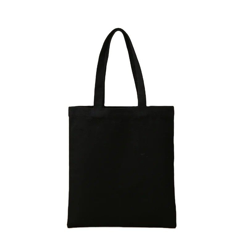 Sac à dos en coton noir écologique avec logo imprimé sur mesure