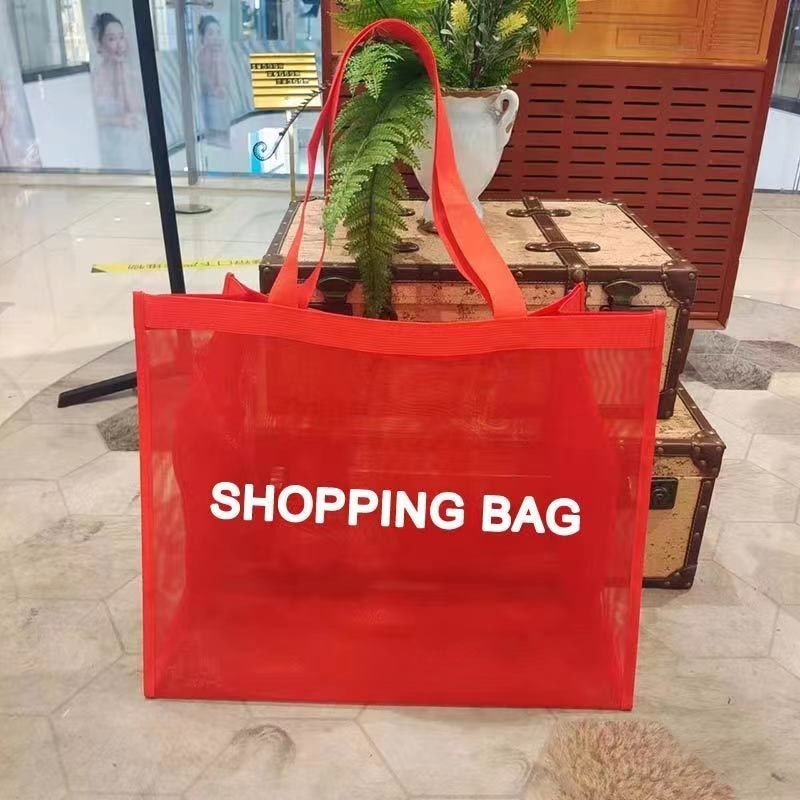 Sac de plage polyester en nylon réutilisable sac de magasinage sac à main en maille sac à main personnalisé