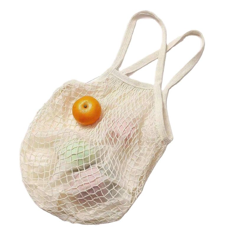Logo personnalisé Eco Organic Cotton Mesh Net Sac de magasinage réutilisable pour les aliments végétaux Fruits