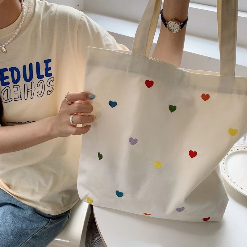 Sac à main en toile brodé sur mesure pour femmes Taille moyenne Sac à main durable