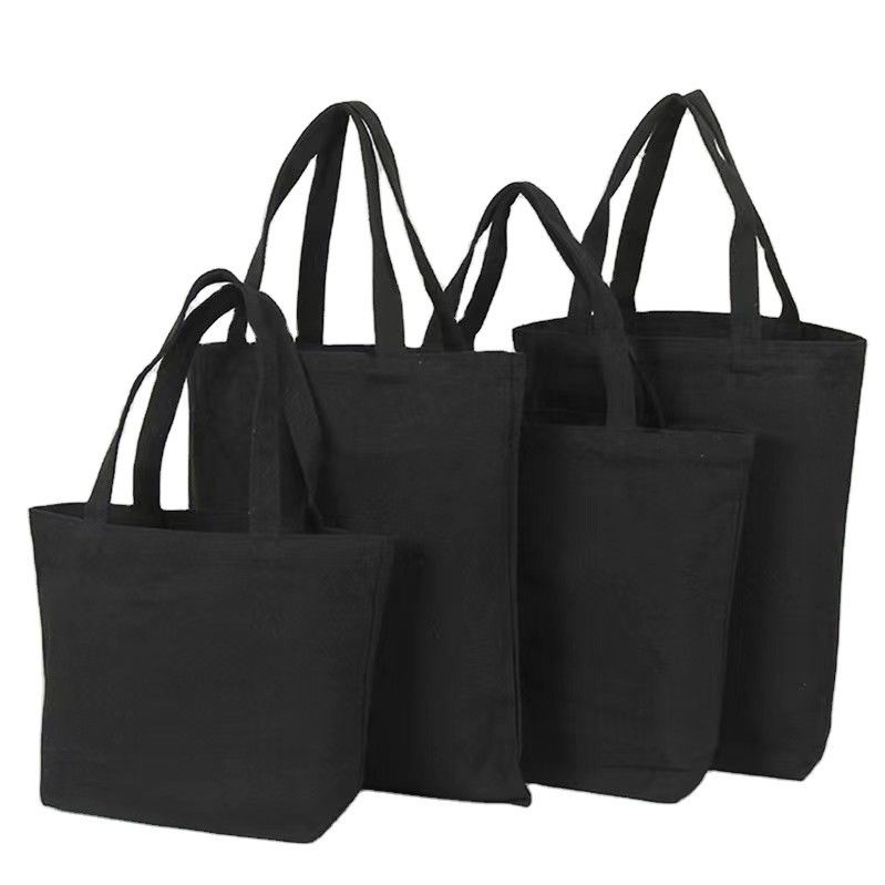 Sacs à main personnalisés en coton noir pour les achats