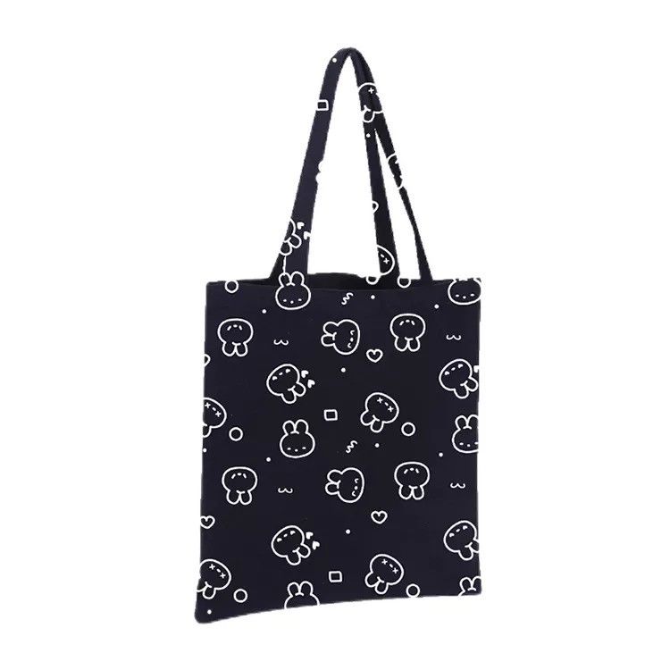 Lettre imprimée en toile organique coton épicerie sac à main pour publicité réutilisable