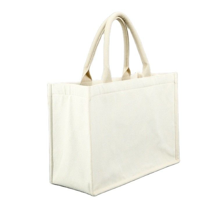 Sac à logo personnalisé en forme carrée en toile imperméable stratifiée en coton sac de plage