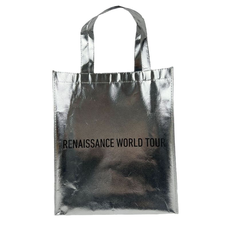 Sac de magasinage écologique Lamination en or Sac métallique en argent non tissé avec logo personnalisé