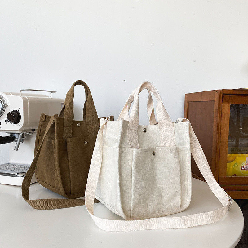 Cadeaux Sac à dos en coton durable avec courroie et poches multiples