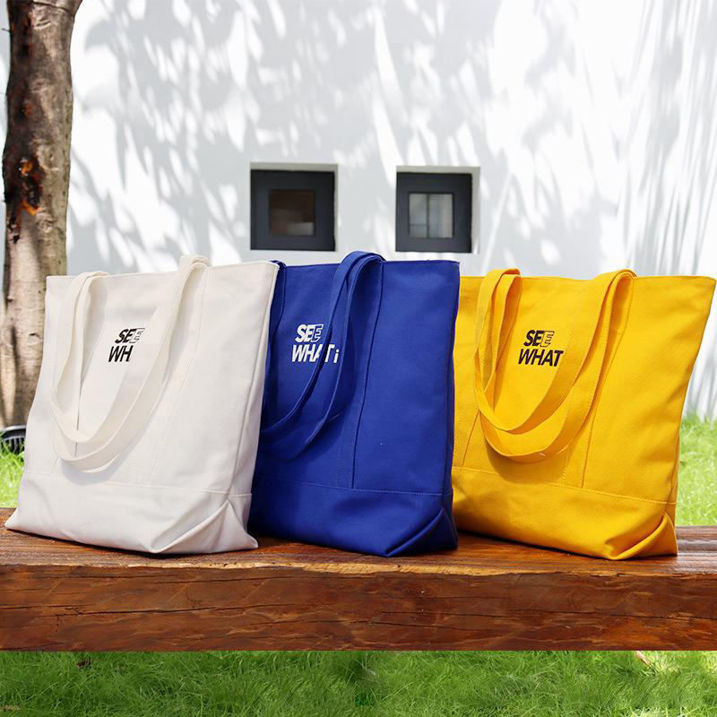 Logo personnalisé imprimé Eco-friendly en vrac coton biologique toile d'épicerie sac à main
