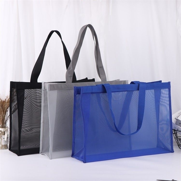 Design personnalisé Reutilisable Nylon Mesh Plage sac de shopping avec logo personnalisé