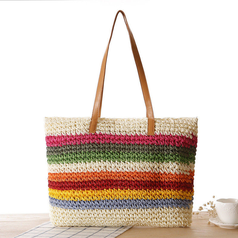 Matériau principal Paille 2022 Mode sac à main de plage pour femmes en bord de mer avec couleur personnalisée