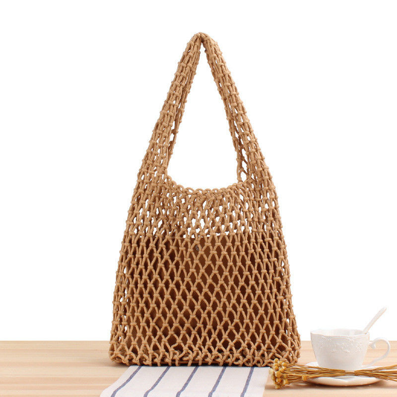 Sacs à main en tissu grand et décontracté pour femmes sac à main de plage en paille tissé avec seau de couleur personnalisé