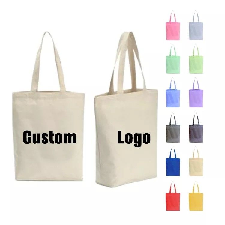 Sacs à main en coton réutilisables Sacs en toile personnalisés avec logo imprimé sur mesure