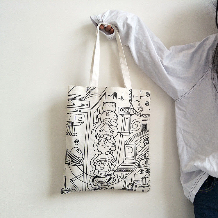 Portemanteau à papier imprimé sur mesure Portemanteau à papier imprimé en coton Sac de shopping écologique