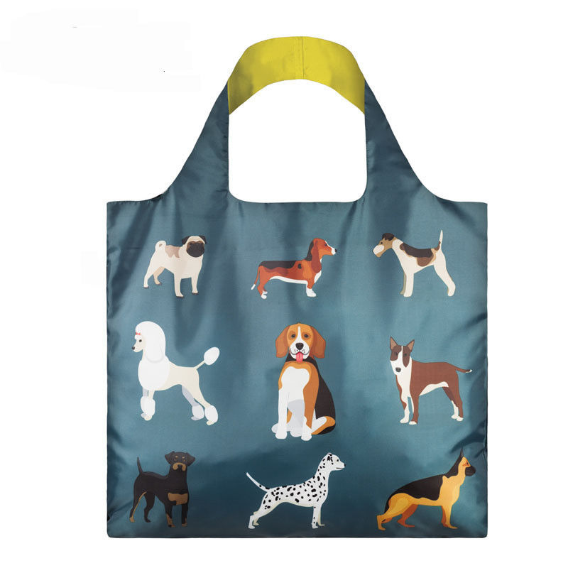 Mode à main REPT Tissu en polyester en laine pour chien Sacs de plage pour animaux Sac de magasinage pliable